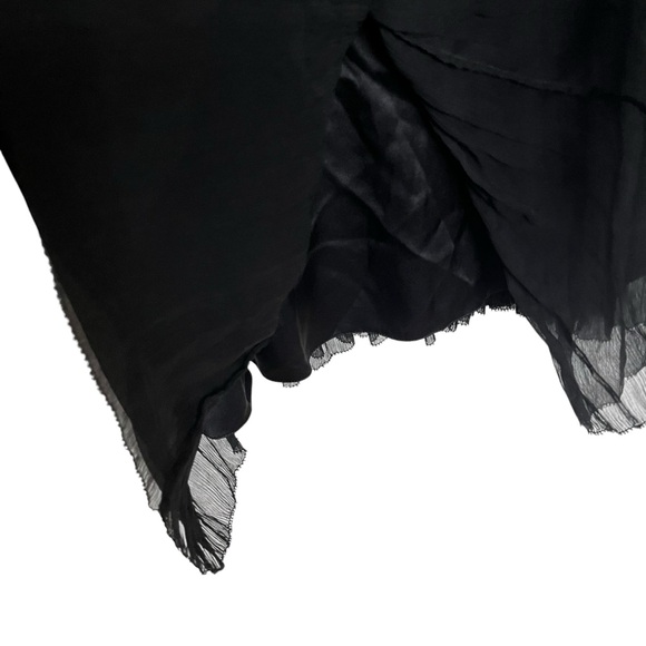 Vintage Y2K Elie Tahari Silk Micro Pleated Witchy Mini Dress Goth Black Size 4 - Picture 8 of 14